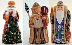 Christmas Wood Carvings Russian Santas